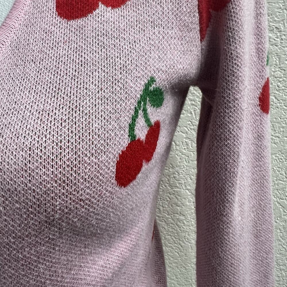 Nikka K Cherry Cardigan Sweater XS Cropped Tie Front Cottage Twee Girlhoodcore - Picture 5 of 5